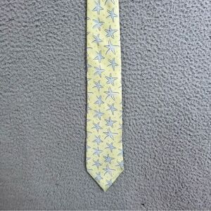 J. McLaughlin men’s  Lemon and Sky Starfish Tie silk